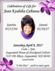 Auntie Jeannie Memorial